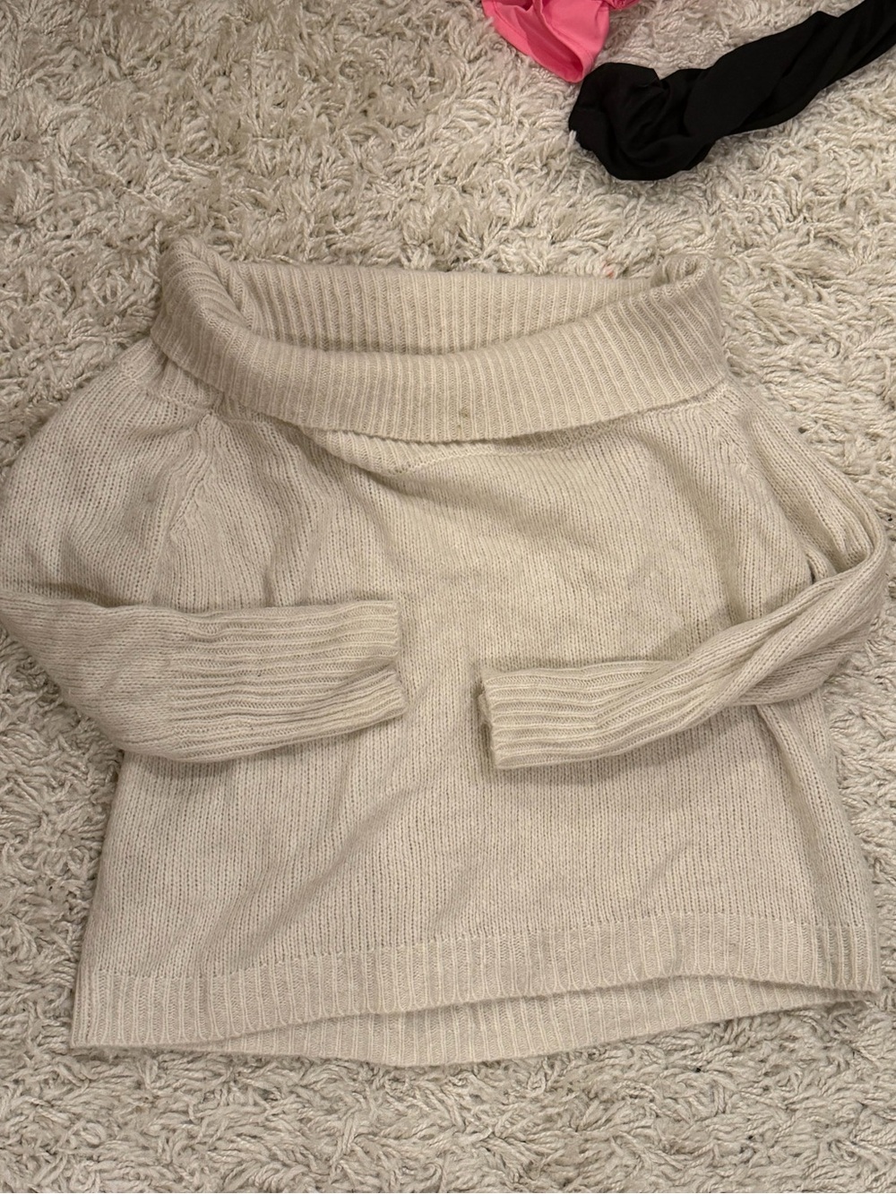Zara Off-Shoulder Knit Sweater - Cream A
